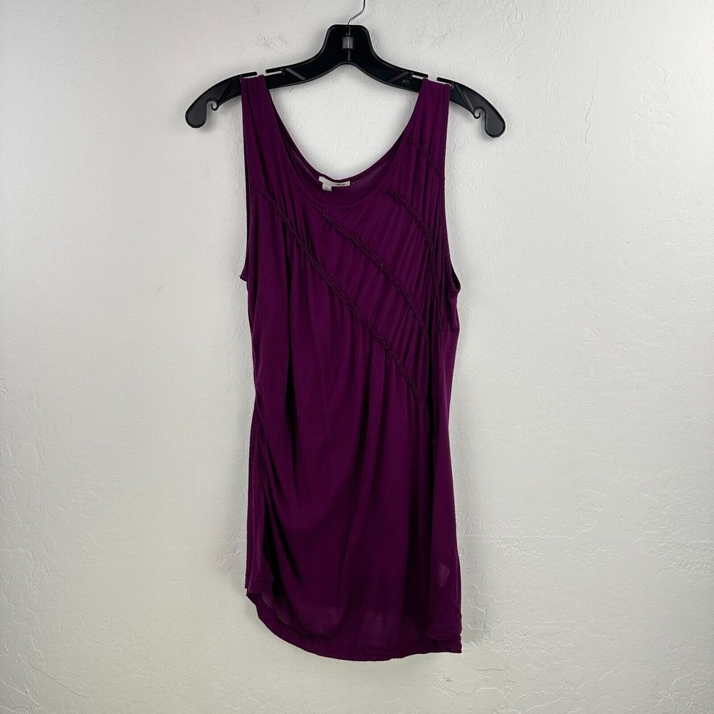Halogen Top Womens Medium Purple Kint Modal Sleeveless Ruched Lightweight Blouse